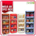 Pack Of 8 Masala Jar Masala Box Spice Rack box with Automatic Lid Cooking Masala. 