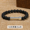 Jingdong Jewelry Natural Stone Titanium Steel round Tube Bracelet Personalized Creative Rotary Knob Can Hold Wish Note Bracelet Wholesale. 