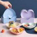 8Pcs Heart Shaped Spit Bone Dish Plates Food Grade Plastic Spit Bone Dish Dining Table Plate. 