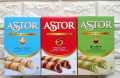 Astor Wafers Japanese sensation ,matcha, creamy & intense flavors matched with crumbly rolls , available in three different flavours : chocolate , vanilla and green tea, 40 grams .. 