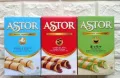 Astor Wafers Japanese sensation ,matcha, creamy & intense flavors matched with crumbly rolls , available in three different flavours : chocolate , vanilla and green tea, 40 grams .. 
