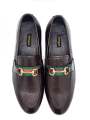 SKU:4030-Brown Grain Premium Formal leather loafers. 