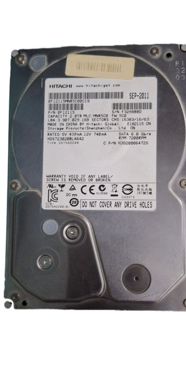 2TB HARD DRIVE FOR PC 2 TB FOR PC, DVR  (3 MONTHS WARRANTY)