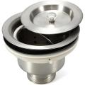 Kitchen Sink Waist Drainer Assembly, Single Double Sink Drain with Overflow Pipe 1/2 Inch Strainer Kit Removable Strainer Basket Sink Stopper Sealing Lid, Stainless Steel Sink Drain Hole Kitchen Sink Drainer Wire Drain Filter Sewer bucket coupling SS 304. 