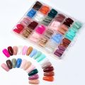 576 PCS Fake Nail Set, Short Square Full Coverage Artificial Nails, Acrylic Nails Stick on Women'S Nails, 24 Multi Colours False Nails for Nail Art DIY.. 