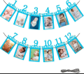 Photo Month Banner for First Birthday  1 to 12 Months Photo Frame Banner for 1st birthday decoration. 