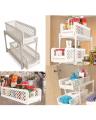 Versatile 2 Tier Portable Sliding Basket Drawers Storage Cabinet Box. 