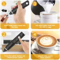 Coffee Beater Milk Frother, USB Rechargeable, 3-Speed Adjustable, Handheld Electric Foam Maker with 2 Stainless Whisks, Egg Beater Mini Blender Drink Mixer for Coffee, Cappuccino, Latte, Hot Chocolate, Eggs Mix. 
