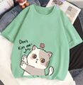 Aua n Co Cat printed Half sleeves T-shirts for Women and Girls. 
