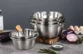 1pc, Stainless Steel Mixing Bowl, Fruits And Vegetables Washing Bowls, Salad Mixing Bowls, Kitchen Gadgets, Kitchen Accessories. 