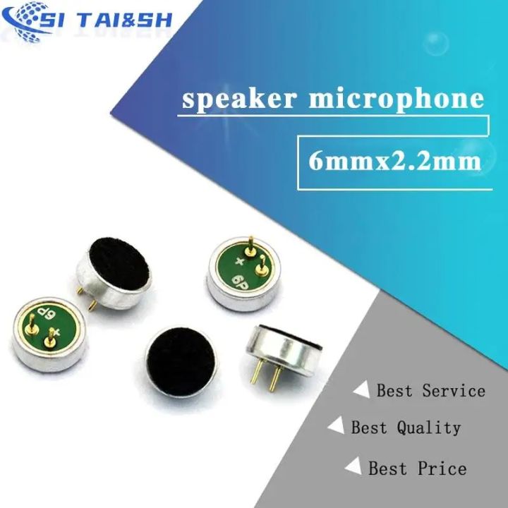 6*2.2mm Microphone Capacitive Electret Microphones Pick Up Sensitivity Electret Condenser 6mmx2.2mm Loudspeaker Mic For Arduino