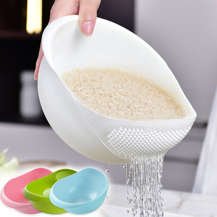 Rice Sieve Plastic Colander Kitchen Drain Basket with Handles Rice Bowl Strainer Strainer Basket Sink Drain Kitchen Tools
