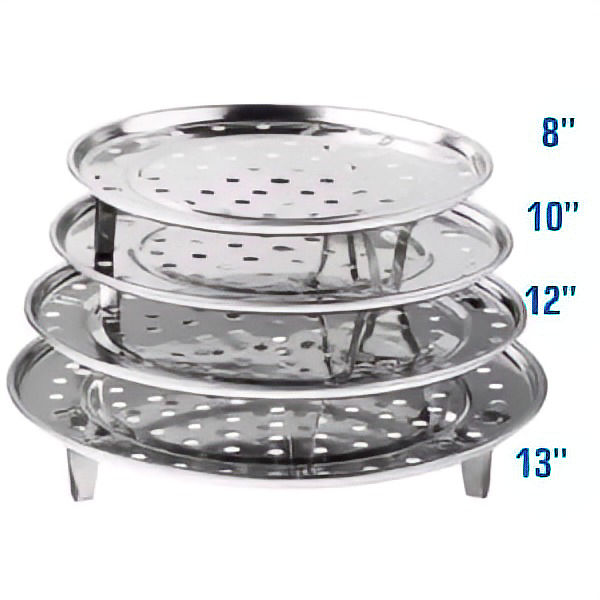 Steamer Stand Steamer Pot Stainless Steel Steamers Stand and Steamer Rack High Quality 8" 10" 12" 13" inch Stainless Steel Steamer Rack Rack Insert Stock Pot Steaming Tray Kitchen Home for Steam chicken Roast Steamer machine