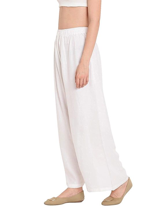 White%20Pure%20&%20Soft%20Viscos%20Rayon%20Palazzo%20Trousers%20for%20Women%20Relaxed%20Bottom%20Adult%20Palazzo%20Pants%20Viscose%20Palazzo%20Pants%20Regular%20Fit%20Flared%20Palazoo%20Pants%20Daily%20Use%20Stylish%20Plain%20Plazoo%20Trendz%20Cotton%20Viscose%20Loose%20Fit%20Flared%20Wide%20Leg%20Palazzo%20Plazoo%20-%20(Free%20Size)%20-%20Image%202