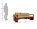 Olympia 5 Seater Wooden Sofa With Cushion. 