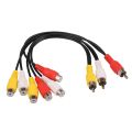 New 3 RCA Male To 6 RCA Female Plug Splitter TV DVD Video Adapter AV Cable. 