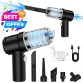 Fast & Rechargeable - Vacuum Cleaner - 3 In 1 Vacuum Cleaner - Best For Home & Car - Cordless Handheld Design - USB Charging - Powerful Suction Motor - Compact Dust Remover For Sofa, Bed & Keyboard. 