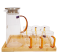 Glass Pitcher Water Jug with Lid Heat-resistant for Hot/Cold Water, Ice Tea and Juice Beverage 1.8L. 