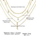 Zovoli Multi-Element Crystal Necklace For Women Gold Vintage Multiple Layers Pendant Chains Necklaces Trend. 