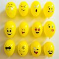 25 Smiley Faces Emoji Faces  Yellow Colored Balloons Pack For Kids Birthday Party Decoration. 