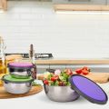 Techmanistan Set of 3 - Stainless Steel Mixing Bowls, Stainless Steel Nesting Bowls Set with Airtight Lids Non-Slip Food Storage Containers, Food Storage Bowls, Stainless Steel Seal Bowl With Lid. 