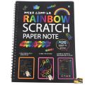 Magic Color Rainbow Scratch Paper Book Black Diy Drawing s Sing Painting Kids cute stationery. 