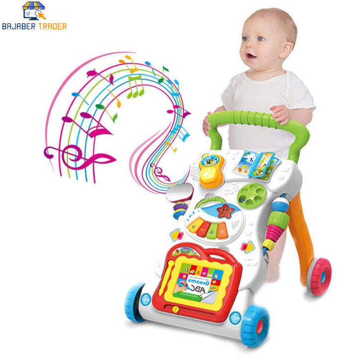 Huanger Children Music Walker Baby Learn About Walk Stand Trolley Toys For Baby Girl and Boy 100% Imported Made