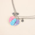 [ New ] Colorful Shell Necklace Magnetic Stitching Good Friend Love Sequin Pendant. 
