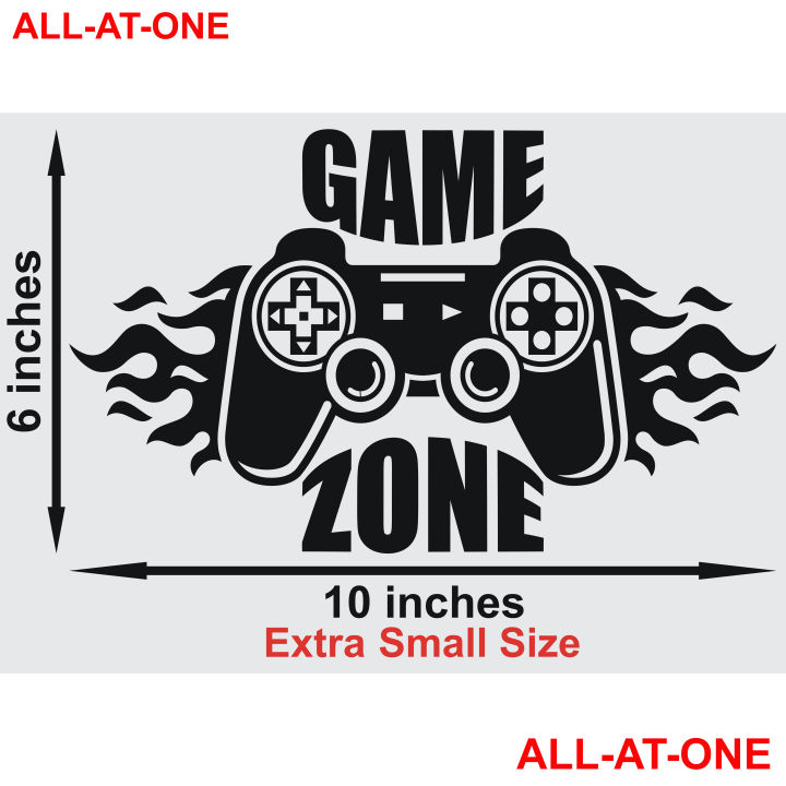 ALL-AT-ONE # 46 (" GAMING ZONE ") Self-Adhesive, Vinyl (pvc), Waterproof, Wall Decal, Art Sticker For Computer Room, Gaming Room, Bedroom, Their Door,  And To Gift Your Friends And Relatives.