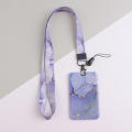 Lanyard with ID Clip, Cute Silk Lanyard Neck with Badge Reel ID Clip with Metal Clip, for students, teachers, office workers, keys, wallets, girls, women gifts (marbled). 