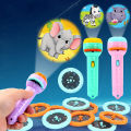 Mini Flashlight Projector Slide Projector Toy/Projection Kids Handy Flash Light with 3 Cards. 