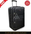 AH Soft Side Suitcase Quality Extra Large Pocket Style (32 Inch) Luggage | Durable Extra Large Travel Trolley Suitcase | Strong Zippers With Lock. 