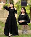 Button Centre Cut Style Long Frock With Plain Trouser/ Long Maxi with Trouser/Readymade/Maxi for GIRLS. 