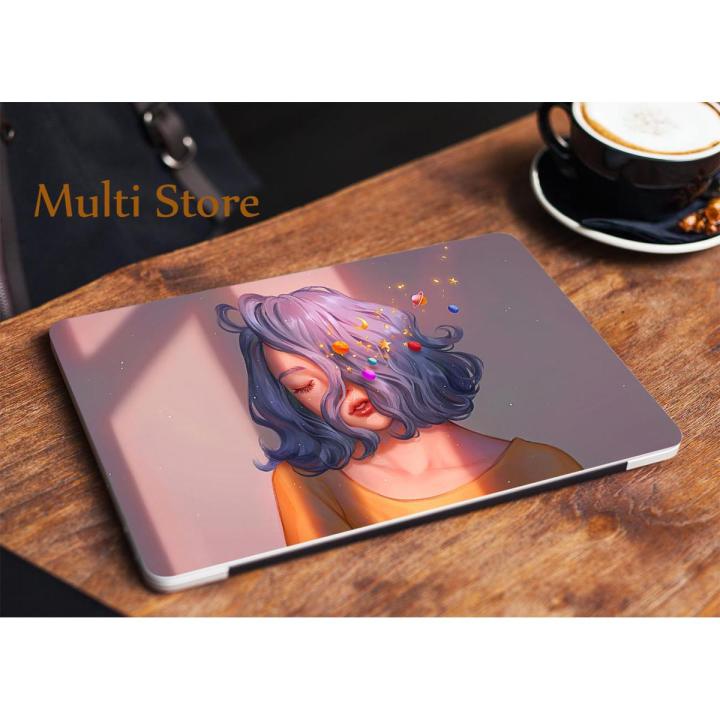 chica-con-planetas-Laptop back cover / skin / sticker for girls / boys - Vinyl Sticker Decal - For All Laptops - Sizes 13 13.3 14.6 15 15.4 15.6 inches Laptop