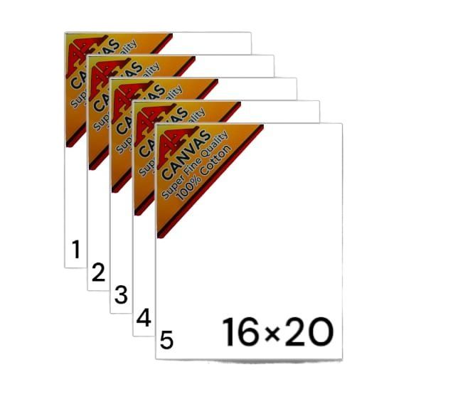 Pack of 5 PCS-Canvas Board 16×20 Best for Acrylic oil paints