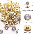 Gold Sew On Rhinestones Trim Claw Rhinestones Shiny Crystal Stones Beads Sew On Rhinestone for Clothes. 