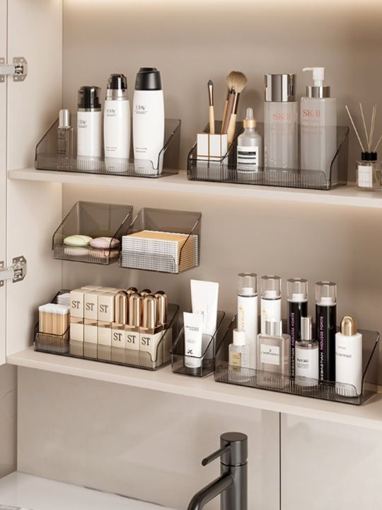 Simple mirror cabinet storage box, toilet, bathroom, sink, wall-hung non-perforated cosmetics, lipstick, oblique finishing box