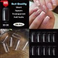 20pcs Best Quality Artificial Short Square Transparent Full Nails. 