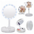 Foldable Mirror Light Makeup Mirror Double Sided LED Mirror 10x magnification Vanity Folding Mirror Power Source USB or AA Battery. 