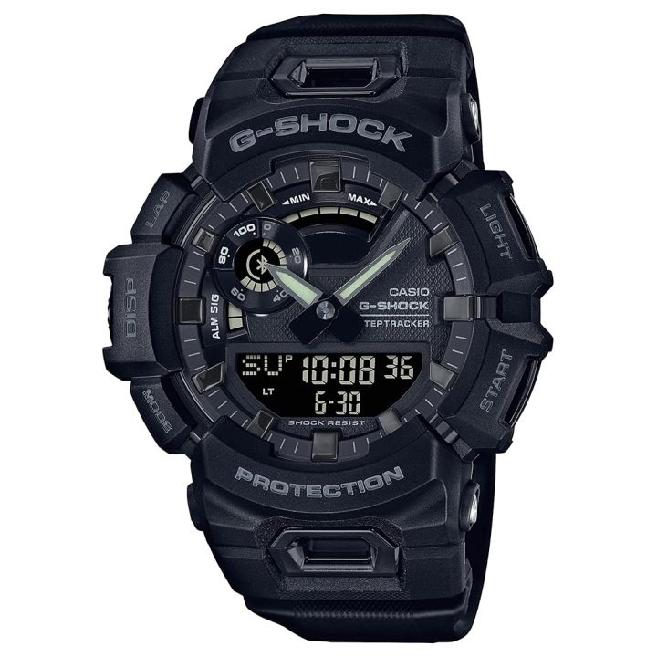Casio G Shock Black Resin Analog/Digital Black Dial Bluetooth Multi-Function Black Resin Band Watch-GBA-900-1ADR