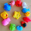13Pcs Mixed Animal Swimming Water Toy Colorful Soft Floating Rubber Duck Squeeze Sound Squeaky Bathing toy for Baby Bath Toys M3. 