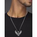 Silver/Black Stainless Steel Eagle Locket/Pendant/Necklace for Men/Boys. 