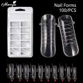Monja 100Pcs Nail Mold Forms for Poly Extension Gel False Nails Art Tips Acrylic Fake Finger Gels UV Polish Quick Building Sculpted Fake Tips Mold DIY Manicure Design Tools. 