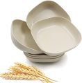 10pcs Square Lightweight Wheat Straw Plates, Deep Dinner Dishes, Camping Dinnerware for Serving pasta fruit. 