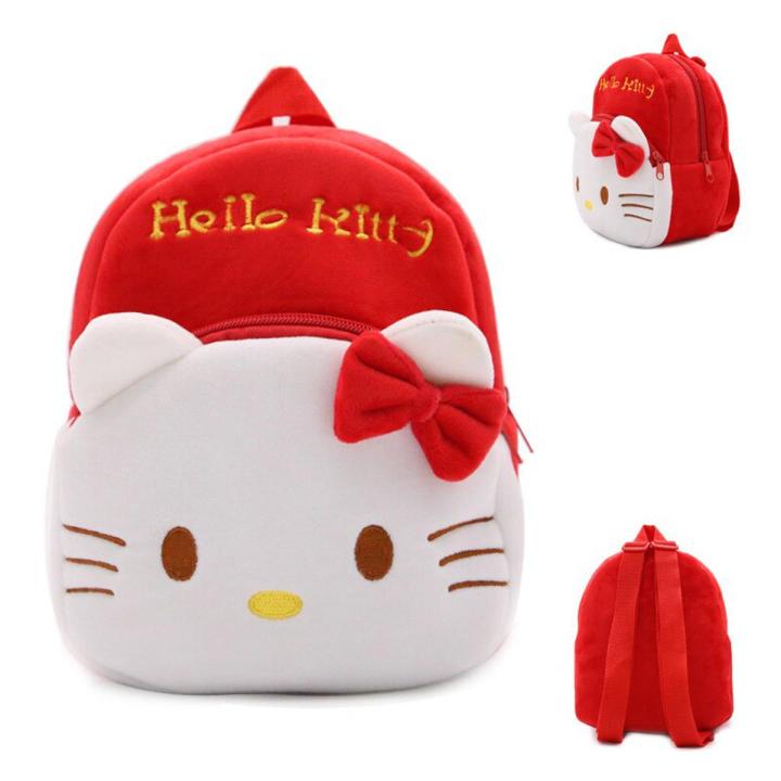 Small Hello Kitty Stuffed Bag for Boys and Girls School Bag Gift for Kids-Red