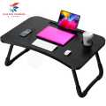 Wooden Gaming Laptop Table For Bed Foldable Stand Ergonomic Portable Drawing Notebook Reading Breakfast Serving With Inbuilt Tablet And Cup Hold Slots Couch Black Brown Beige. Floor Gaming Computer 0.75 Inches Thick Wood. High Quality Stand. 