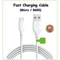 Origional Best Data Cable (8600) for Phones - With Data Transfer Feature - White Color - 1M Length. 