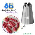 1M + 2D + 6B + Russian Nozzle Stainless Steel  , Open Star Tip Pastry Cookies Tools Icing Piping Bag Nozzles Cake Decorating Cupcake Creates Drop Flower. 