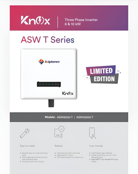 Knox Three Phase 6kw Pv 9000 On-Grid inverter ASW-T Series