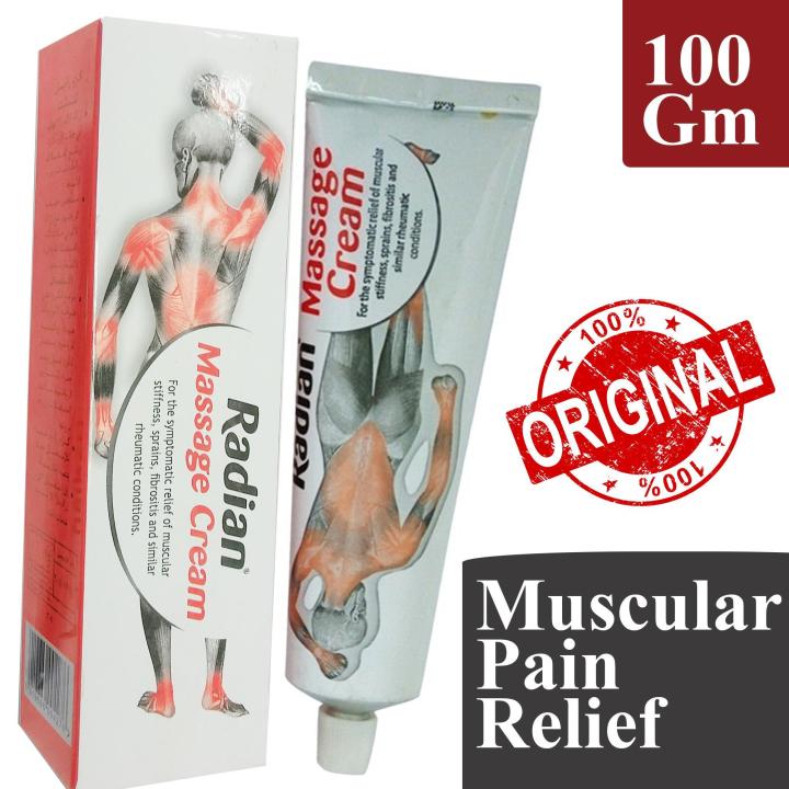 RADIAN MASSAGE CREAM FOR INSTANT RELIEF FROM PAIN 100GM Import from UK
